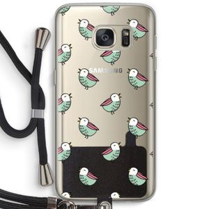 Vogeltjes: Samsung Galaxy S7 Transparant Hoesje met koord