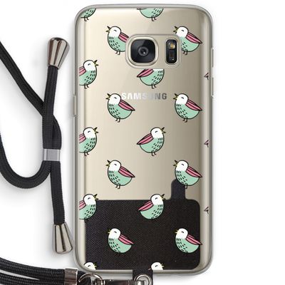 Vogeltjes: Samsung Galaxy S7 Transparant Hoesje met koord