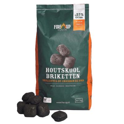 Fire-up houtskool briketten - 1x zak met 5 kilo - BBQ/Barbeque artikelen