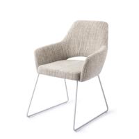 Jesper Home Eetkamerstoel 'Yanai' Slide White, kleur Caramel Grid