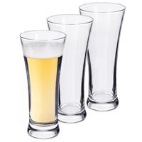 Alessandro Bierglazen Flutes - 3x stuks - hoog glas - 350 ml - 7 x 15 cm Alessandro Bierglazen Flutes - 3x stuks - hoog glas - 350 ml - 7 x 15 cm