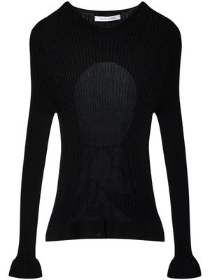Cecilie Bahnsen haut Jayla en maille - Noir