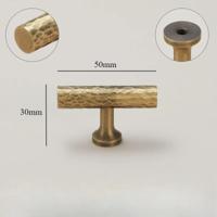 Vintage Handgehamerde Messing Kast- en Ladegrepen - Bronzen Meubelgrepen