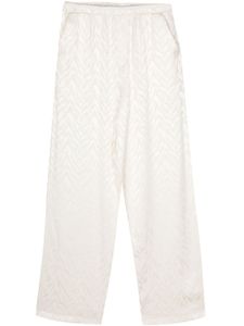 Family First pantalon droit à motif en jacquard - Tons neutres