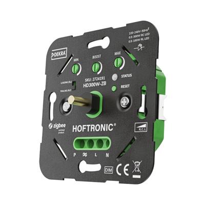HOFTRONIC™ Smart Zigbee LED dimmer - 0.5 - 300 watt - Geschikt voor fase afsnijding (trailing edge) & fase aansnijding (leading edge) - Multiway control - Inbouw dimmer - Universeel