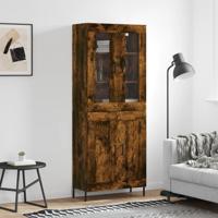 Hoge kast 69,5x34x180 cm bewerkt hout gerookt eikenkleurig