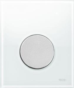 Teceloop Urinoir-Bedieningsplaat Incl. Cartouche Glas Wit, Toets Mat Chroom