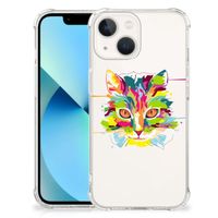 iPhone 13 mini Stevig Bumper Hoesje Cat Color - thumbnail