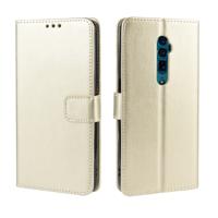 Retro Crazy Horse textuur horizontale Flip lederen case voor OPPO Reno 10x zoom/Reno 5G met houder & kaartsleuven & fotolijstjes (goud)