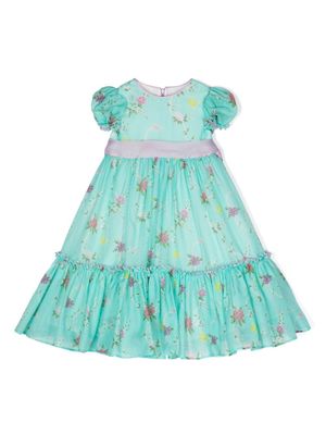 La Stupenderia robe Serena à fleurs - Bleu
