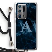 Midnight Marble: Huawei P40 Pro Plus Transparant Hoesje met koord