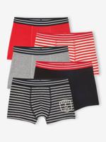 Vertbaudet bio collectie: 5-pack jongens boxershorts SAILOR rood