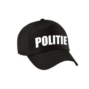 Zwarte politie agent verkleed pet / cap voor volwassenen