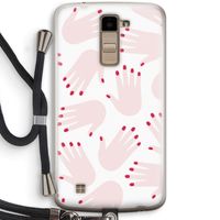 Hands pink: LG K10 (2016) Transparant Hoesje met koord