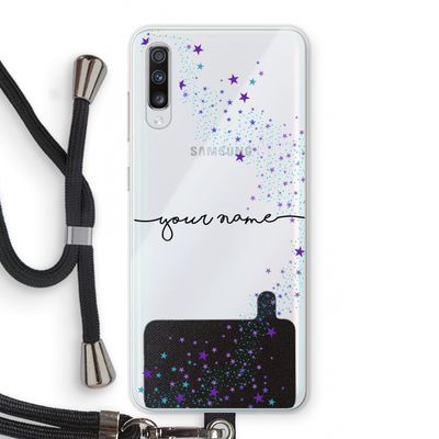 Sterren: Samsung Galaxy A70 Transparant Hoesje met koord