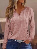 Buckle Plain Casual T-Shirt