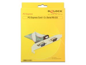 Delock 89555 2 poorten Seriële interfacekaart PCI-Express, RS232 PCIe x1
