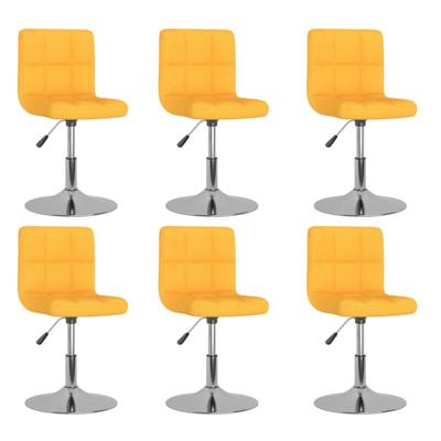 Eetkamerstoelen draaibaar 6 st stof geel