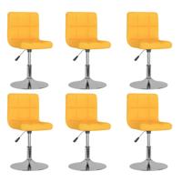 Eetkamerstoelen draaibaar 6 st stof geel
