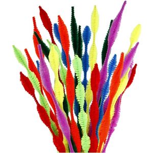 Chenilledraad kleuren gegolfd 30 cm 56x stuks