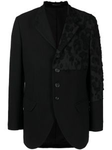 Yohji Yamamoto blazer boutonné à empiècements - Noir