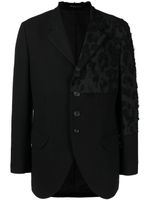 Yohji Yamamoto blazer boutonné à empiècements - Noir - thumbnail