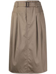 LEMAIRE jupe plissée à taille ceinturée - Marron
