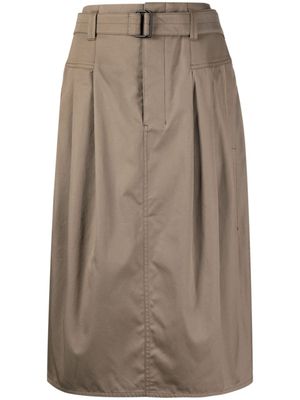 LEMAIRE jupe plissée à taille ceinturée - Marron