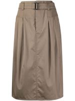 LEMAIRE jupe plissée à taille ceinturée - Marron