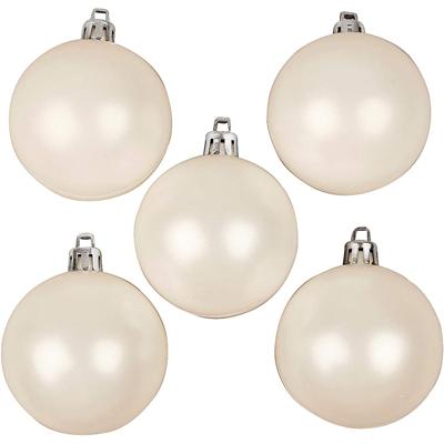 Creativ Company Kerstballen, d 6 cm, wit, parelmoer, 20 stuk/ 1 doos