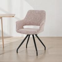 Livingfurn Draaibare Eetkamerstoel 'Capp' Geweven stof, kleur Blossom