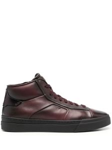 Santoni baskets montantes en cuir - Rouge