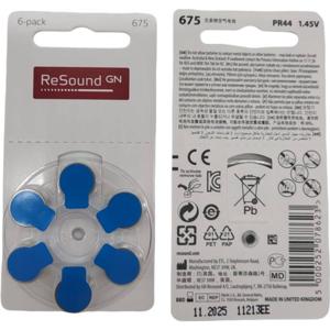 Resound hoortoestel batterijen P675 - blauwe sticker