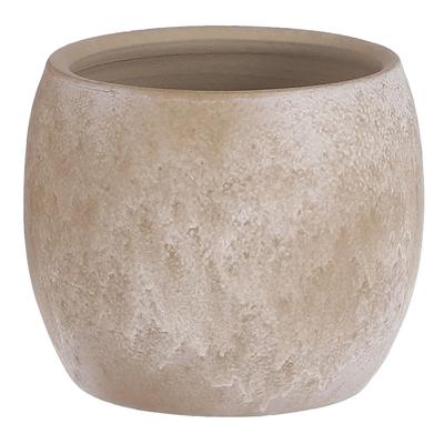 Mica Decorations Bloempot - creme stone - mat - keramiek - 14 x 12 cm