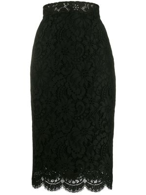 Dolce & Gabbana jupe crayon à taille haute - Noir