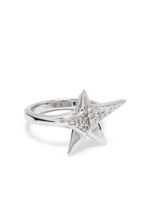 Ferragamo bague sertie de cristaux à logo gravé - Argent
