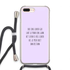 Gek: iPhone 8 Plus Transparant Hoesje met koord