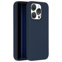 Accezz Liquid Silicone Backcover met MagSafe iPhone 15 Pro Telefoonhoesje Blauw