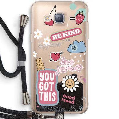 Positivity: Samsung Galaxy J3 (2016) Transparant Hoesje met koord