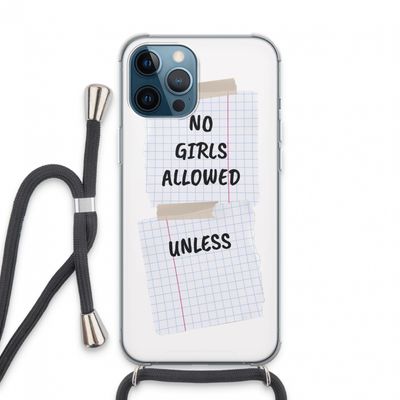 No Girls Allowed Unless: iPhone 13 Pro Max Transparant Hoesje met koord