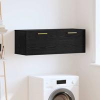 Wandkast Zwart eiken 100 x 36.5 x 35 cm Bewerkt hout