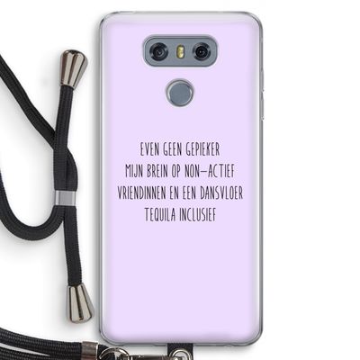 Tequila: LG G6 Transparant Hoesje met koord