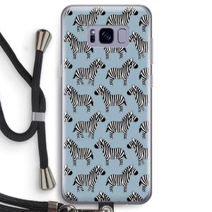 Zebra: Samsung Galaxy S8 Transparant Hoesje met koord