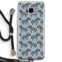 Zebra: Samsung Galaxy S8 Transparant Hoesje met koord