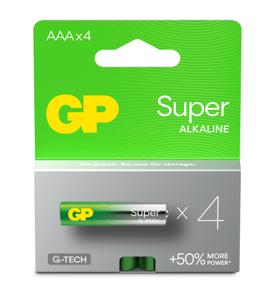 GP Super G-Tech LR03/AAA Alkaline batterijen 1000mAh - 4 stuks.