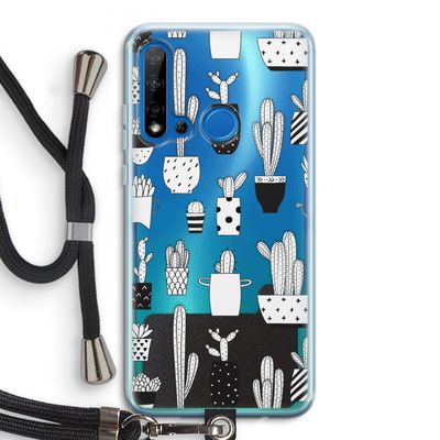 Cactusmotief: Huawei P20 Lite (2019) Transparant Hoesje met koord