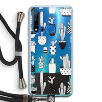 Cactusmotief: Huawei P20 Lite (2019) Transparant Hoesje met koord