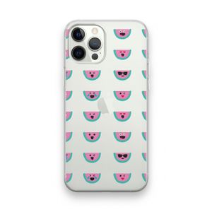 Smiley watermeloenprint: iPhone 12 Pro Transparant Hoesje