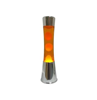 Fisura Lava Lamp - Chroom Met Oranje Vloeistof En Oranje Lava Fisura Lava Lamp - Chroom Met Oranje Vloeistof En Oranje Lava