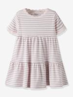 Jurk met ruches voor meisjes met korte mouwen NAME IT lichtroze